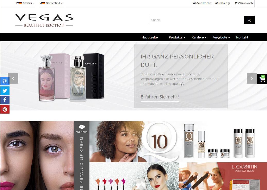 Die offizielle Vegas Cosmetics Berater, Partner Internet Website. Herausgeber ist die Vegas Cosmetics GmbH in Groß-Umstadt.